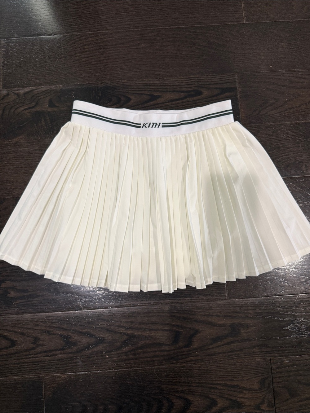 Kith White Pleated Skater Skirt with Black-Trim Waistband - Picture 6 of 8